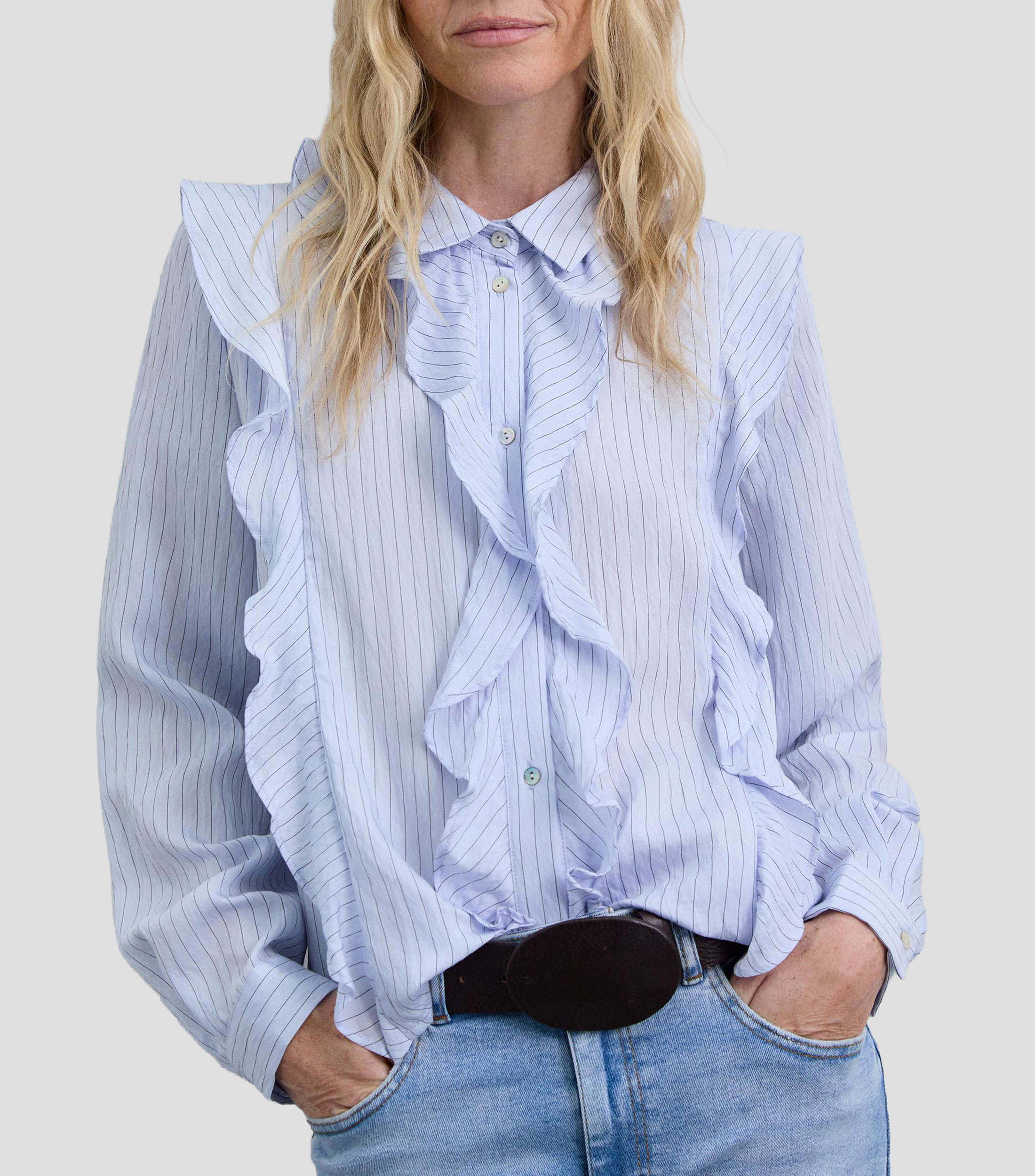 Camisa de rayas manga larga Mujer